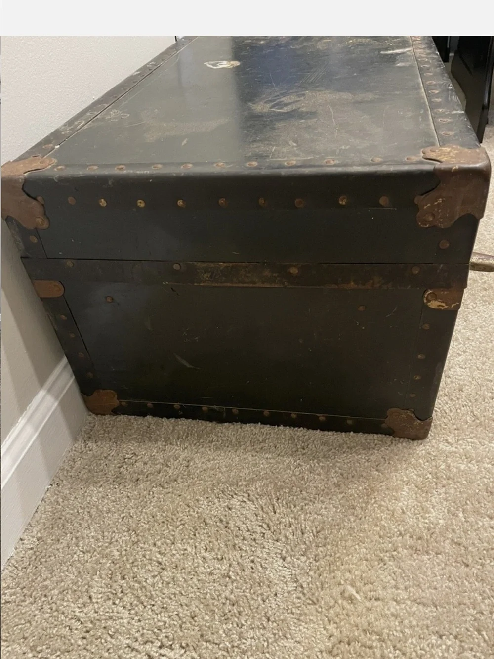 Genuine Hard Vulcanized Trunk Fibre Travel Luggage Vintage